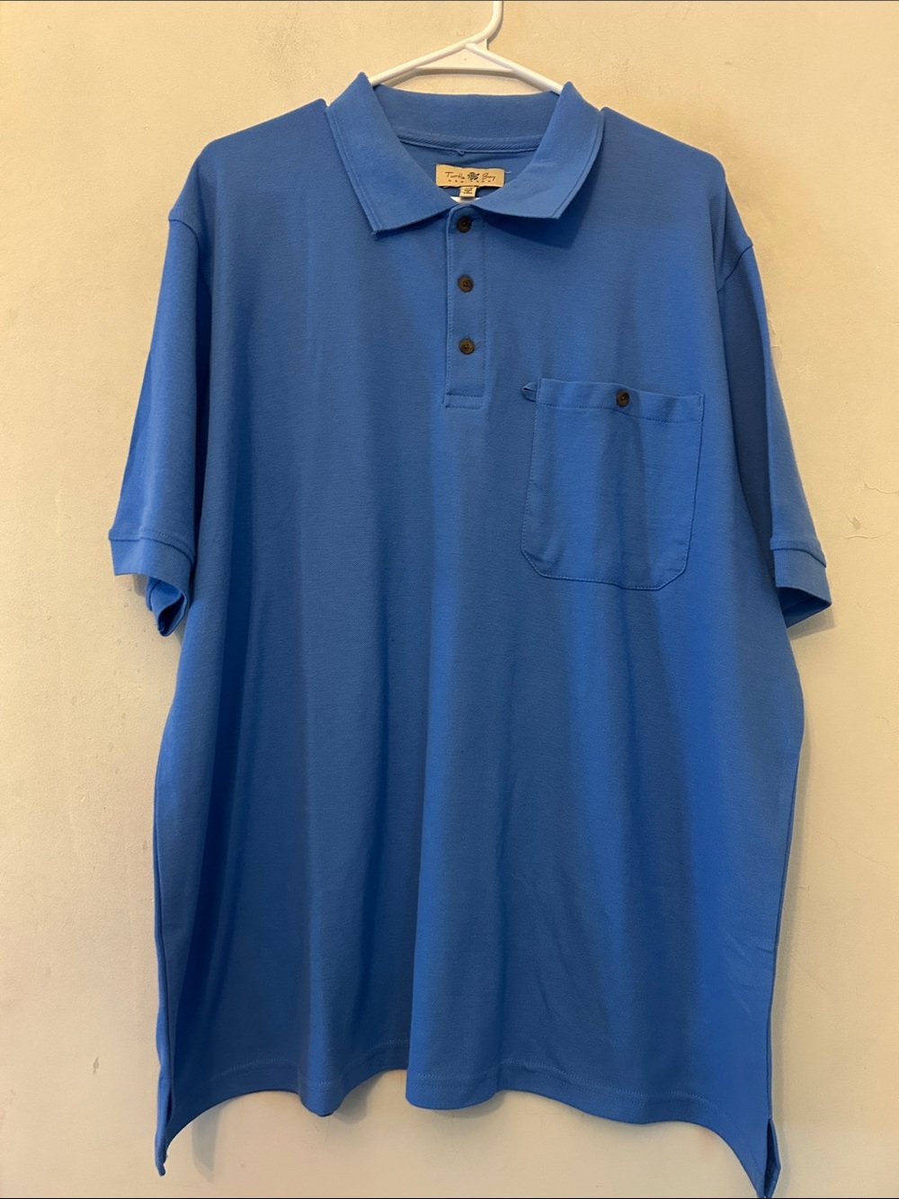 Turtle Bay Men's Blue Short-Sleeve Polo with Chest Pocket Size XXL EUC